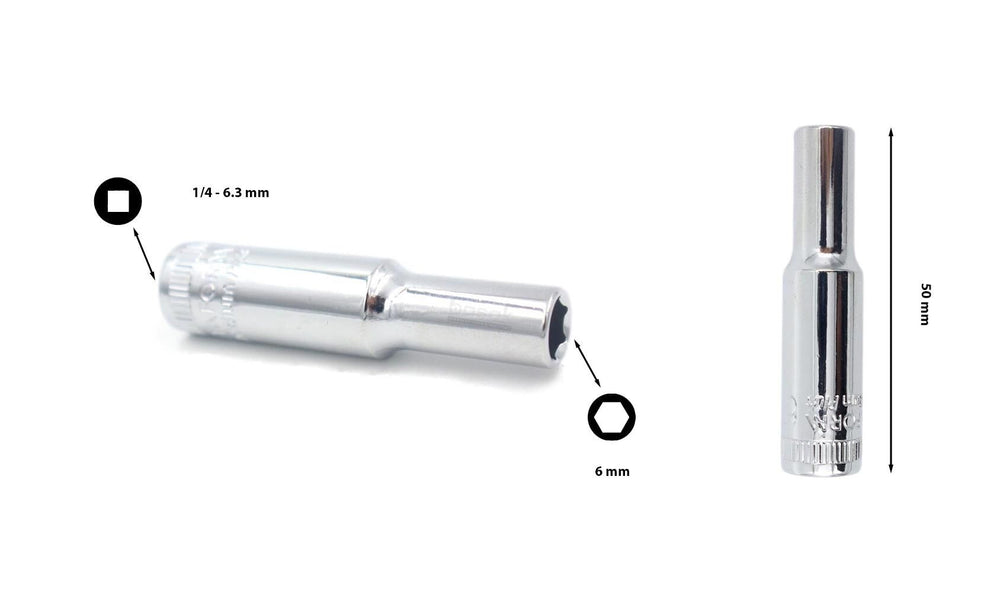 Ceta Form ¼” 6 mm 6 Köşe Derin Lokma Anahtar C04-H060 2