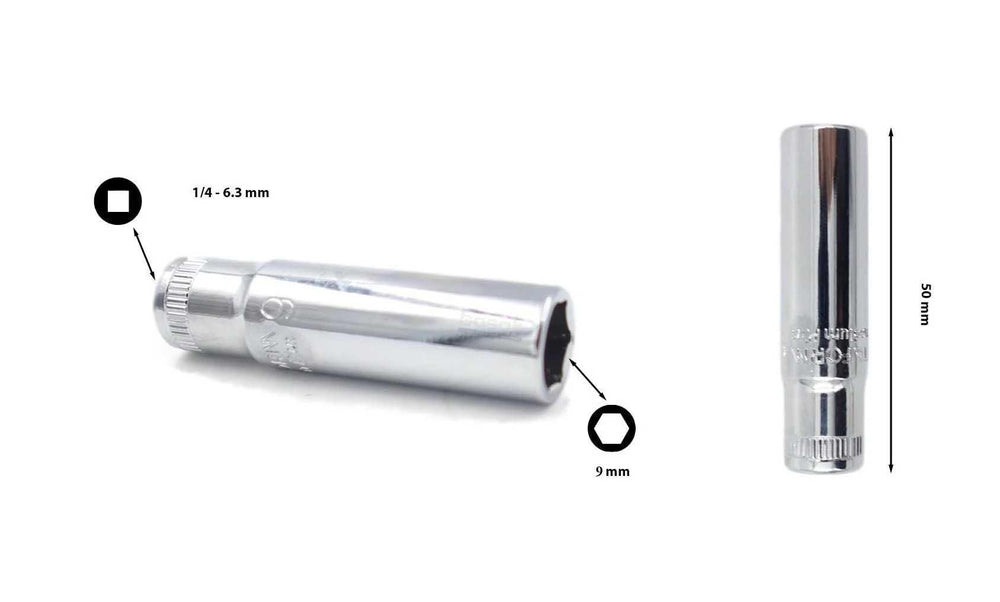 Ceta Form ¼” 9 mm 6 Köşe Derin Lokma Anahtar C04-H090 2