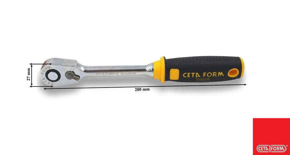Ceta Form C11-11 3/8” Düğmeli Cırcır Kolu (Kompakt Kafa) 2