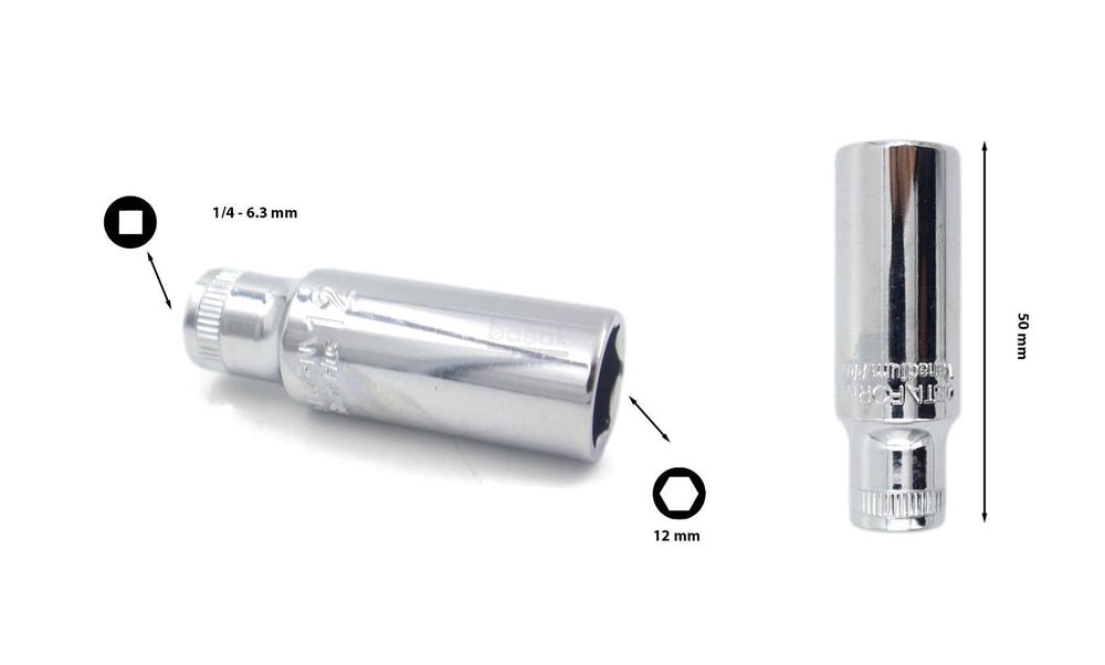 Ceta Form ¼” 12 mm 6 Köşe Derin Lokma Anahtar C04-H120 2