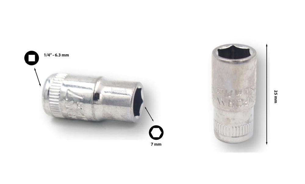 Ceta Form ¼” 7 mm 6 Köşe Lokma Anahtar C02-H070 2