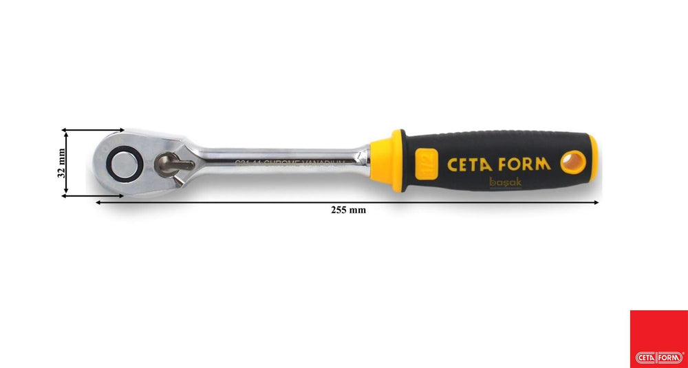 Ceta Form Düğmeli Cırcır Kolu (Kompakt Kafa) C21-11 1/2” 2