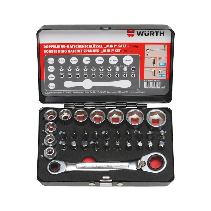 Würth 31 parça Mini 1/4 Lokma ve Bits Uç Seti