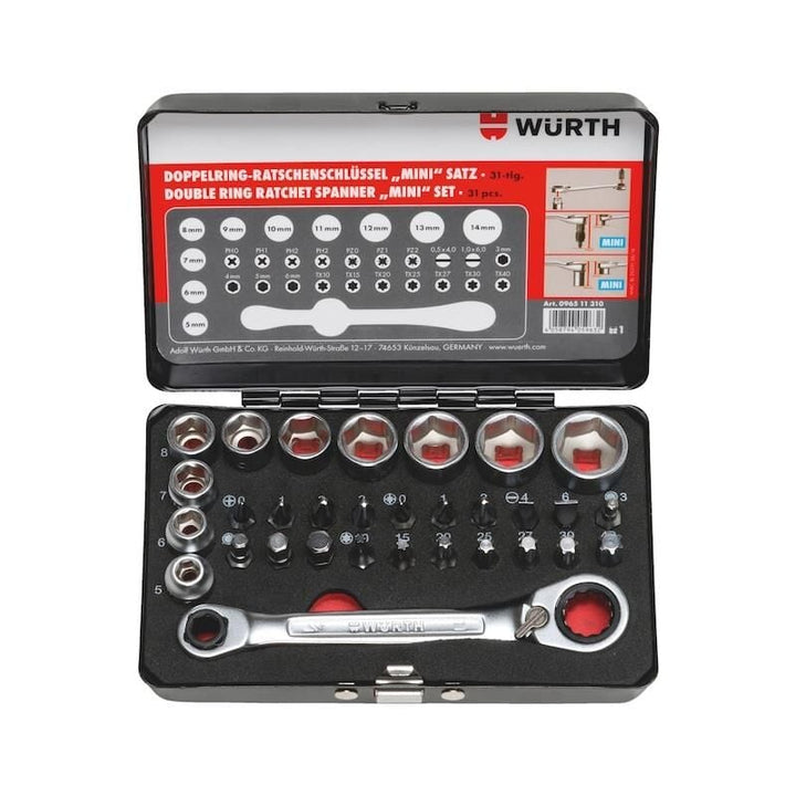 Würth 31 parça Mini 1/4 Lokma ve Bits Uç Seti