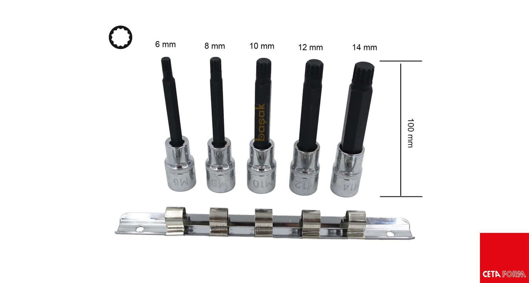 Ceta Form 1/2 XZN Uçlu 12 Köşe Uzun Lokma Takımı C28S-RX5L 2