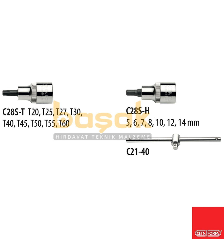 Ceta Form 17 Parça 1/2” TORX ve Lokmalı Allen Takımı C28S-17PTH 3