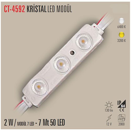 Cata Ct-4592 1,2W-3 Lü Kristal Mercek Modül Led Günışığı 2