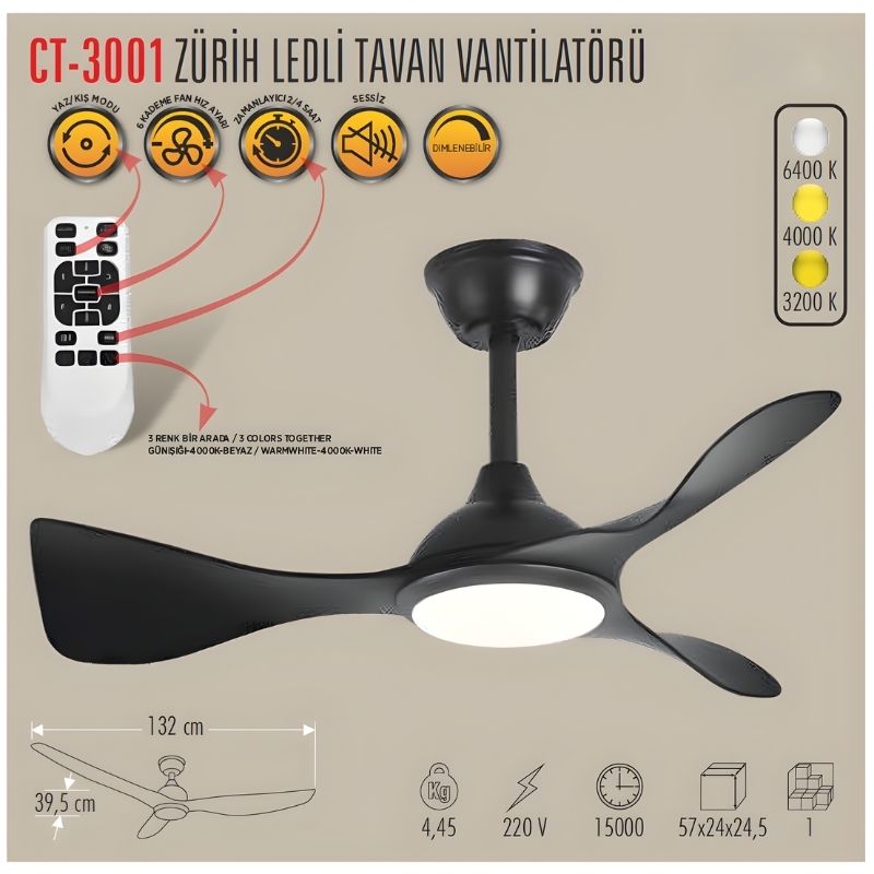 Cata Ct-3001 Zürih Led Tavan Armatür 2
