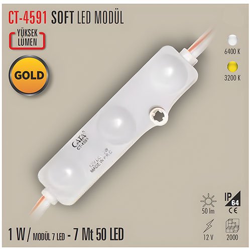 Cata Ct-4591 1.2W-3 Lü Modül Led Beyaz 2