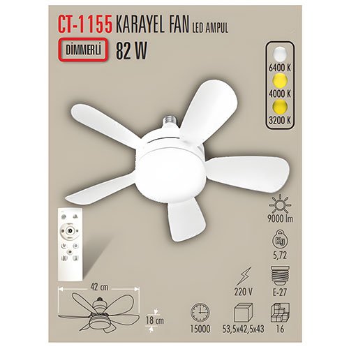 Cata Ct-1155 Karayel Fan Led Ampul 3