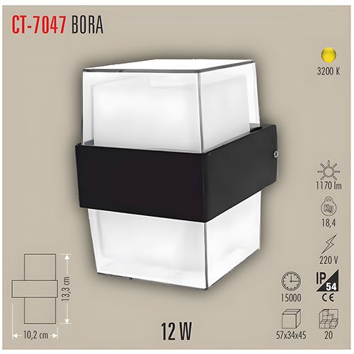 Cata Ct-7047 12W Bora Led Aplik Dış Mekan 2