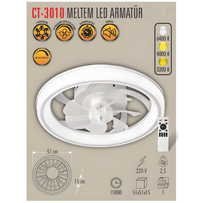 Cata Ct-3010 Meltem Led Tavan Armatür 2