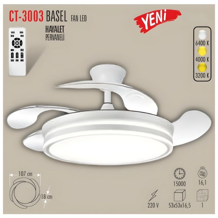 Cata Ct-3003 Basel Ledli Tavan Vantilatörü 2