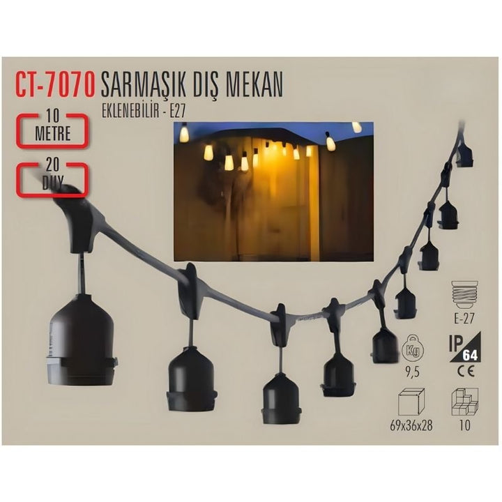Cata Ct-7070 Sarmaşık Dış Mekan Armatür 10 Metre Eklenebilir 2