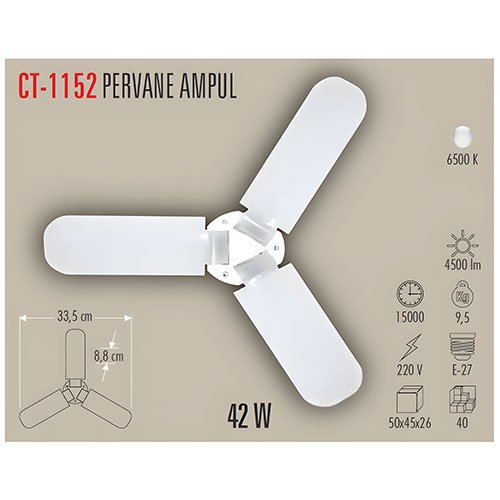 Cata CT-1152 42W Pervane Ampul Beyaz 5