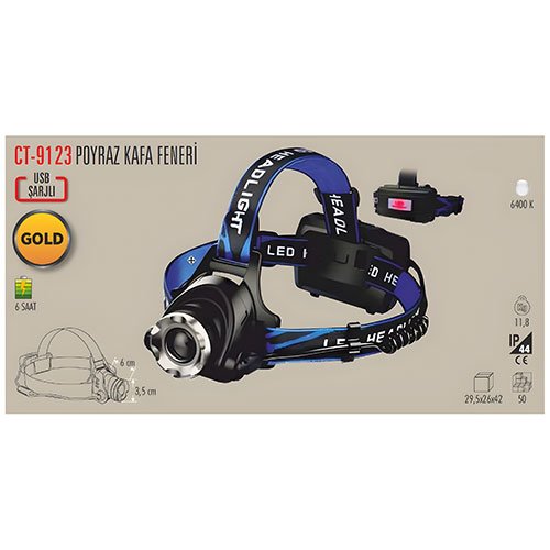 Cata CT-9123 Poyraz Kafa Lambası Şarjlı Lamba 3