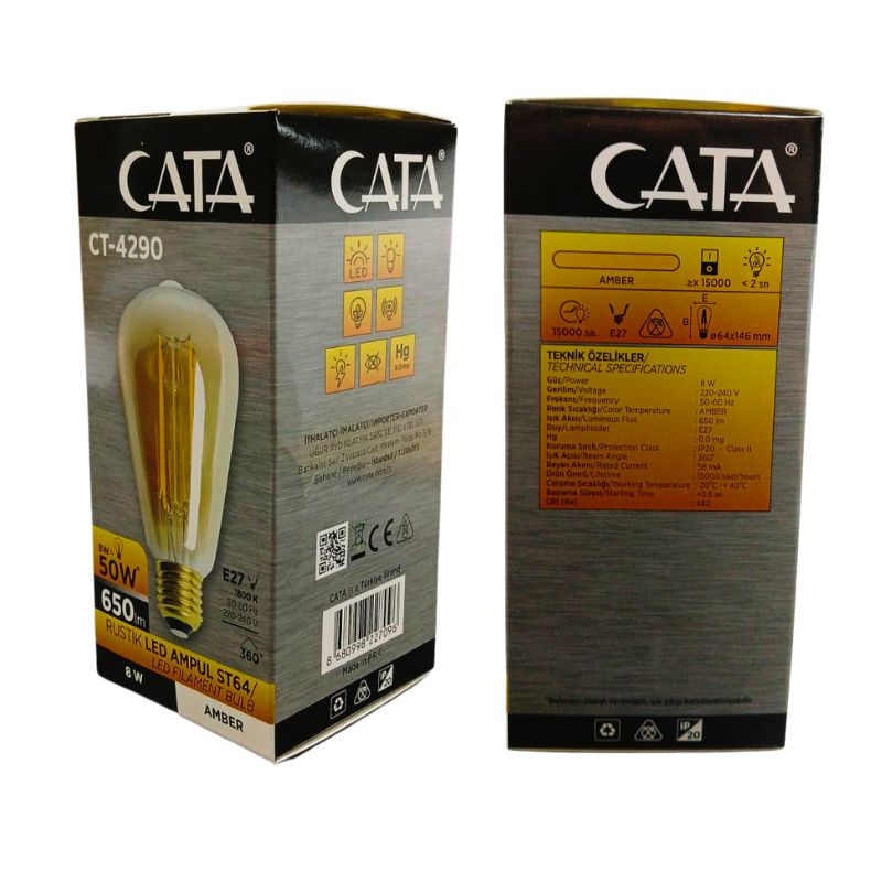 CATA CT-4290 8W Rustik Led Ampul / Amber 3