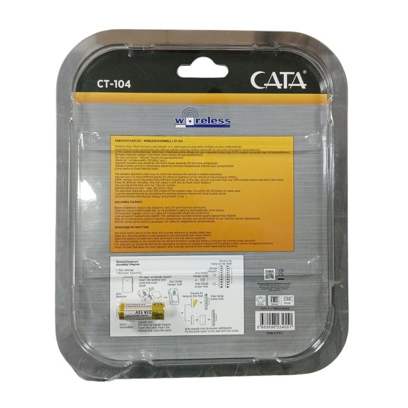 Cata CT-104 Uzaktan Kumandalı Zil Lux Model 4