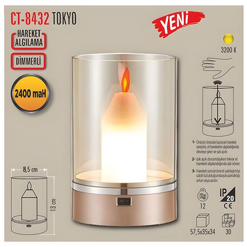 Cata Ct-8432 Tokyo Şarjlı Masa Lambası (3 Renk) 4
