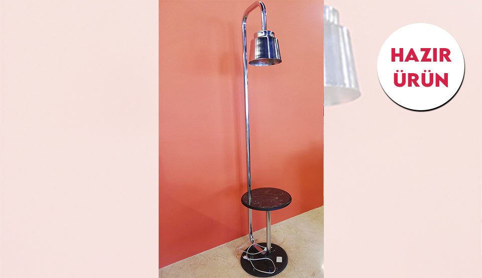 Teşhir Gümüş Ayaklı Lambader 3