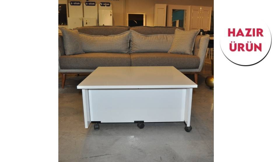 Teşhir Akıllı Sehpa Beyaz 3