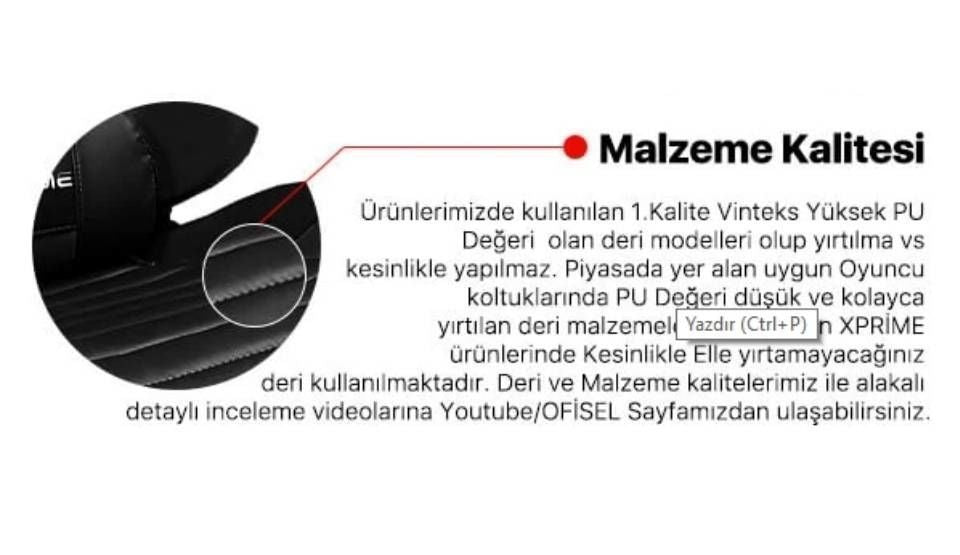 XPrime King Extra Oyuncu Koltuğu 5