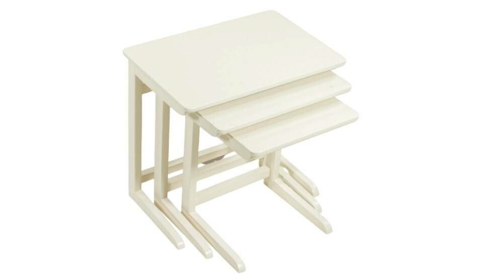 C Serisi Krem-Krem 3lü Zigon Sehpa 2