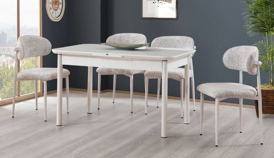 Kelebek Beyaz Masa Takımı 2