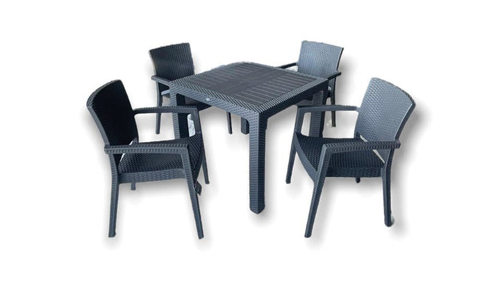 Teşhir Rattan Antrasit Masa Takımı 2
