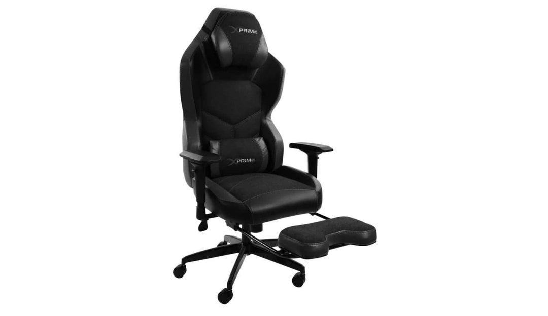 XPrime Tyler Oyuncu Koltuğu Hybrid Kumaş 4D Kolçak Ayak Uzatmalı Siyah 5