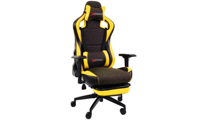 XPrime Over Pro Oyuncu Koltuğu Hybrid Kumaş 4D Kolçak Sarı 2
